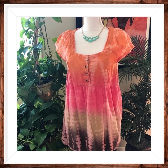 Tops - Boho hippie multi colored top